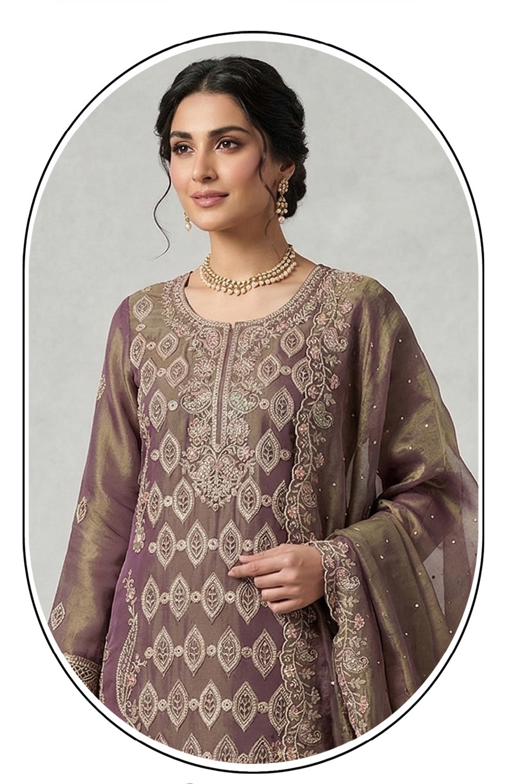 Mauve Silk Party Suit — alternate view