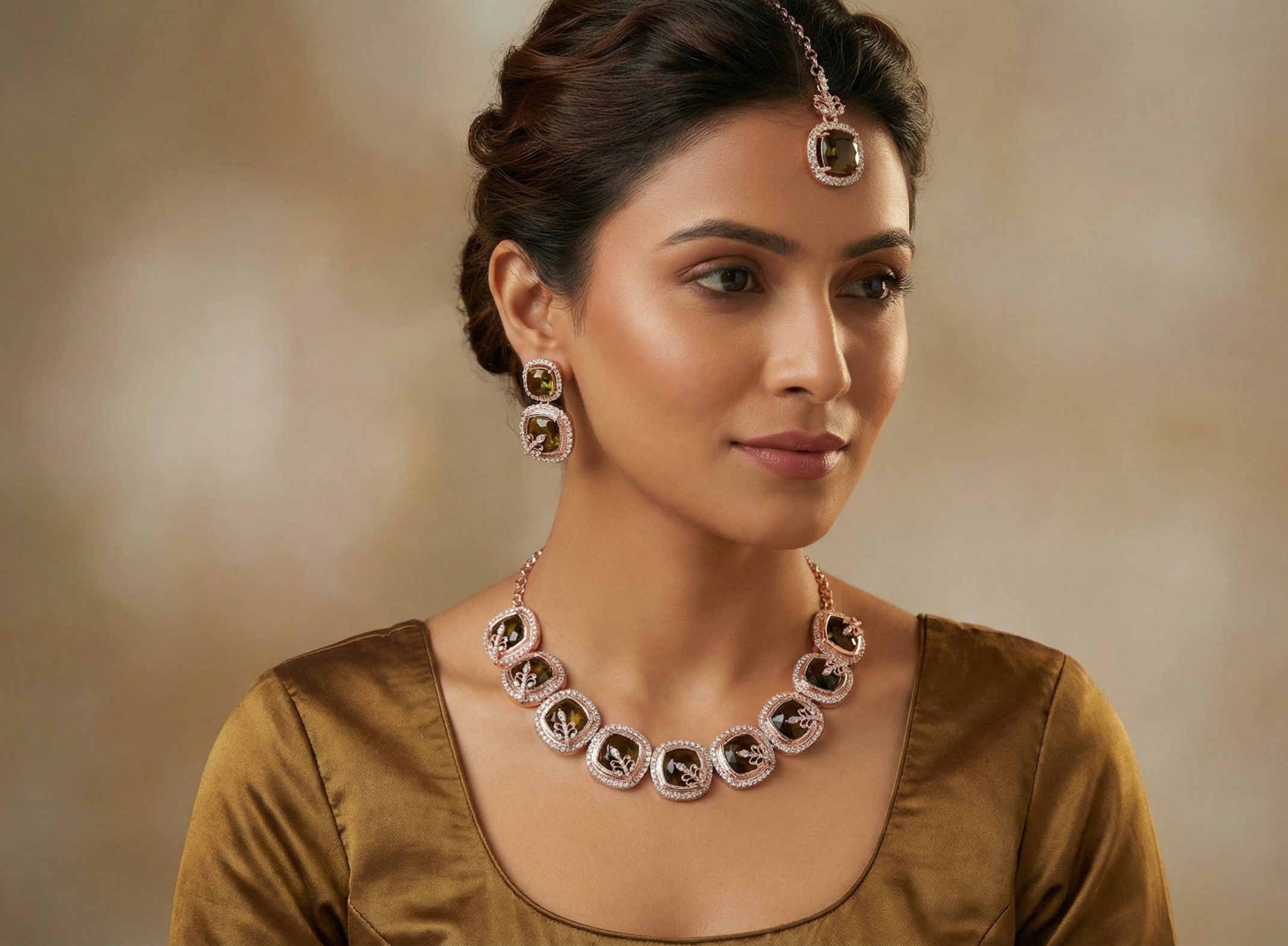 Mehendi Alloy Choker Necklace Set