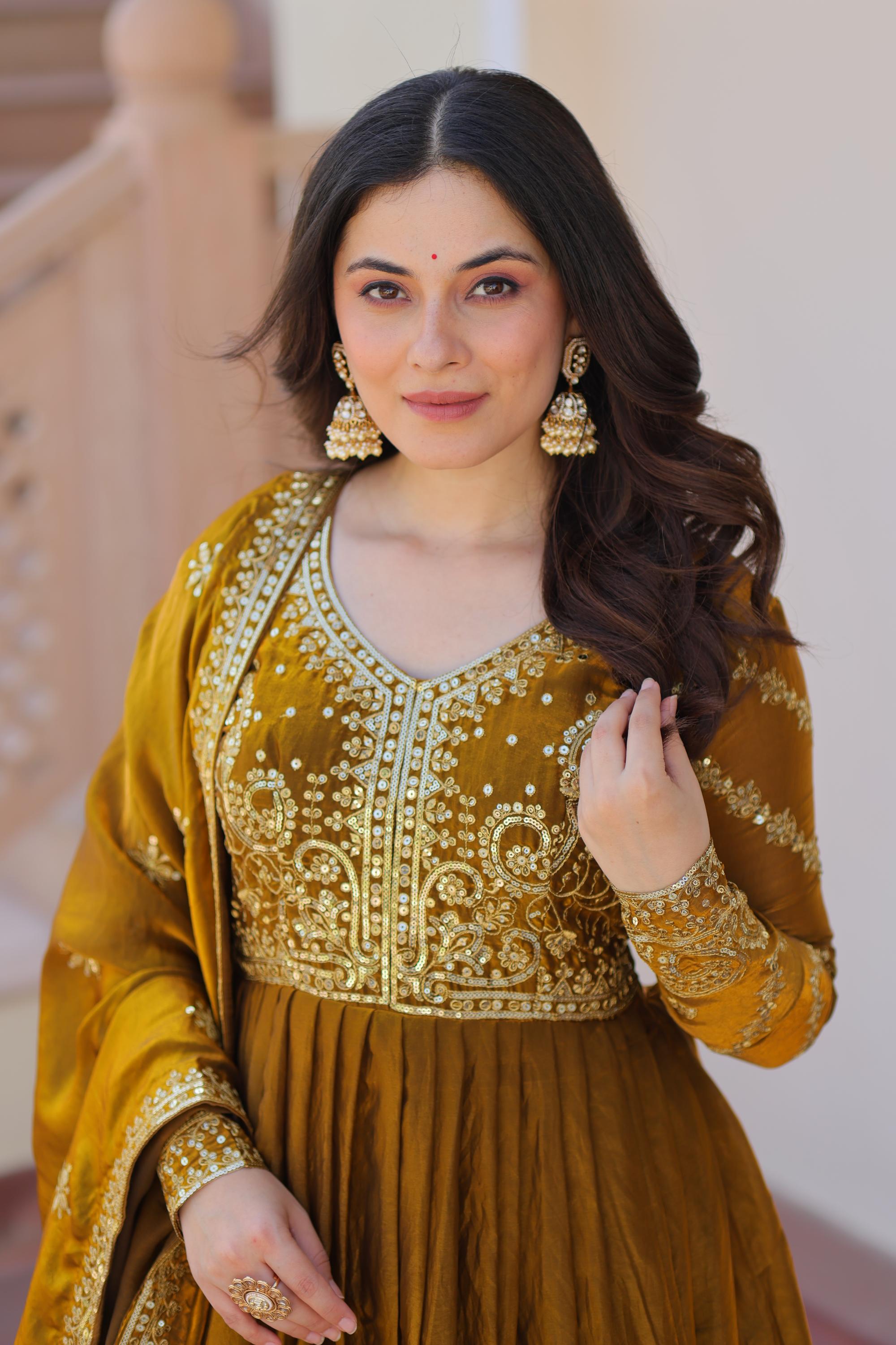 Mehendi Fendy Chiffon Gown — alternate view