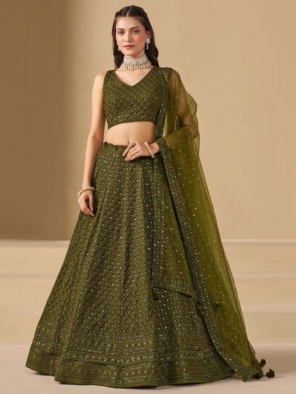 Mehendi Georgette Lehenga Choli