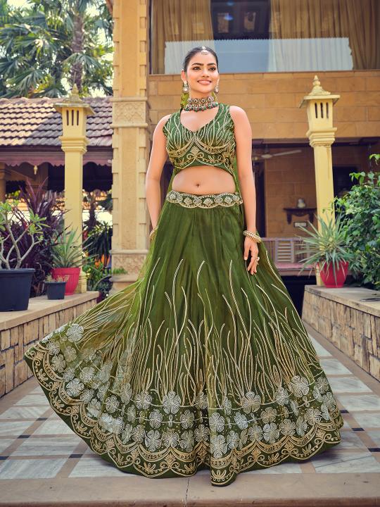 Mehendi Net Lehenga Choli