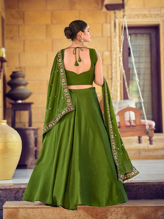 Mehendi Rangoli Silk Lehenga Choli — alternate view
