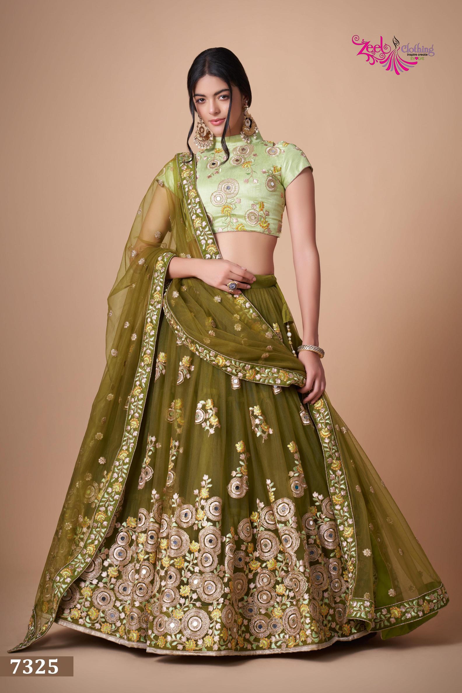 Mehendi Soft Net Lehenga Choli