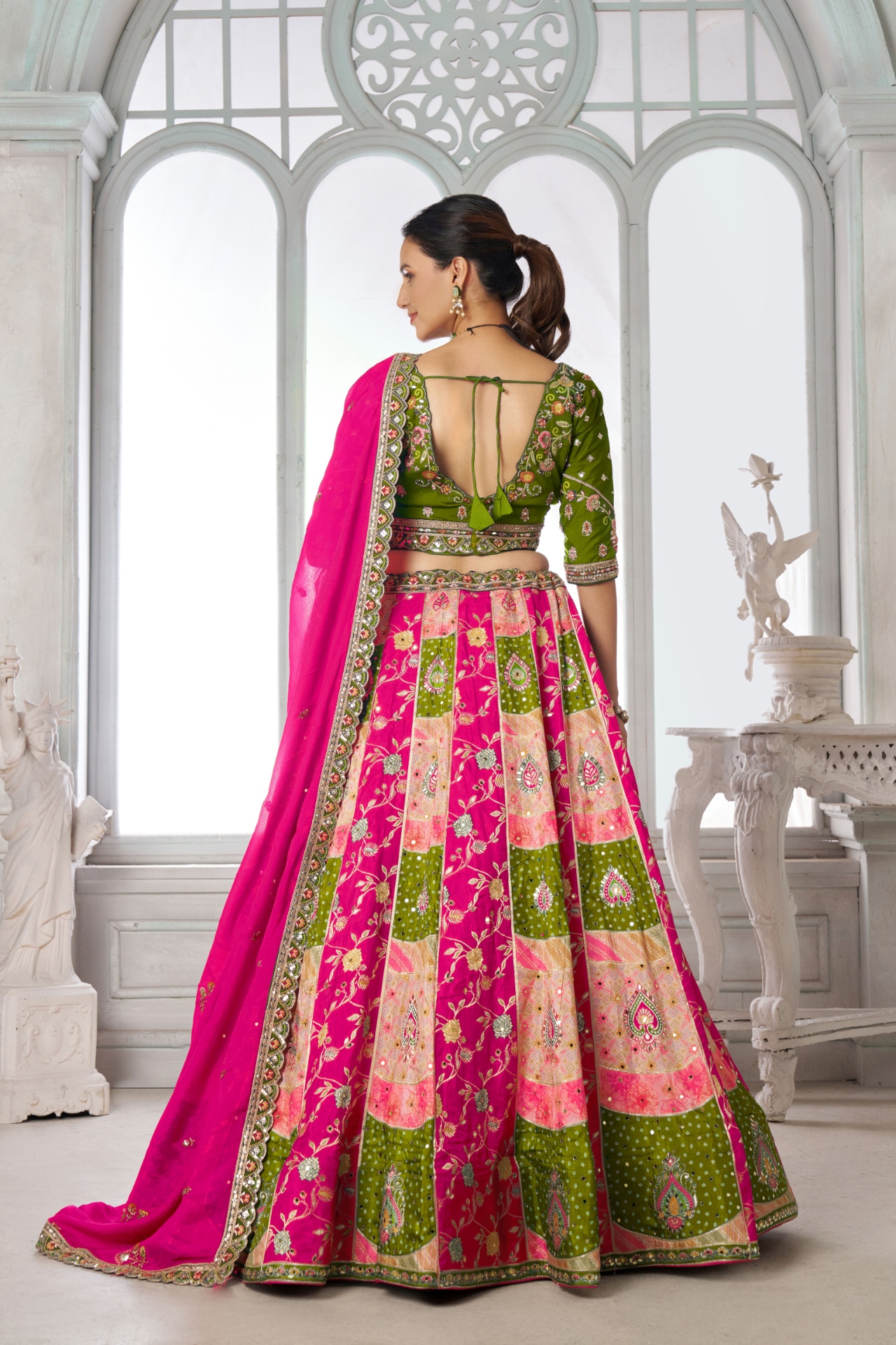 Mehendi Temple Chinon Lehenga Choli — alternate view