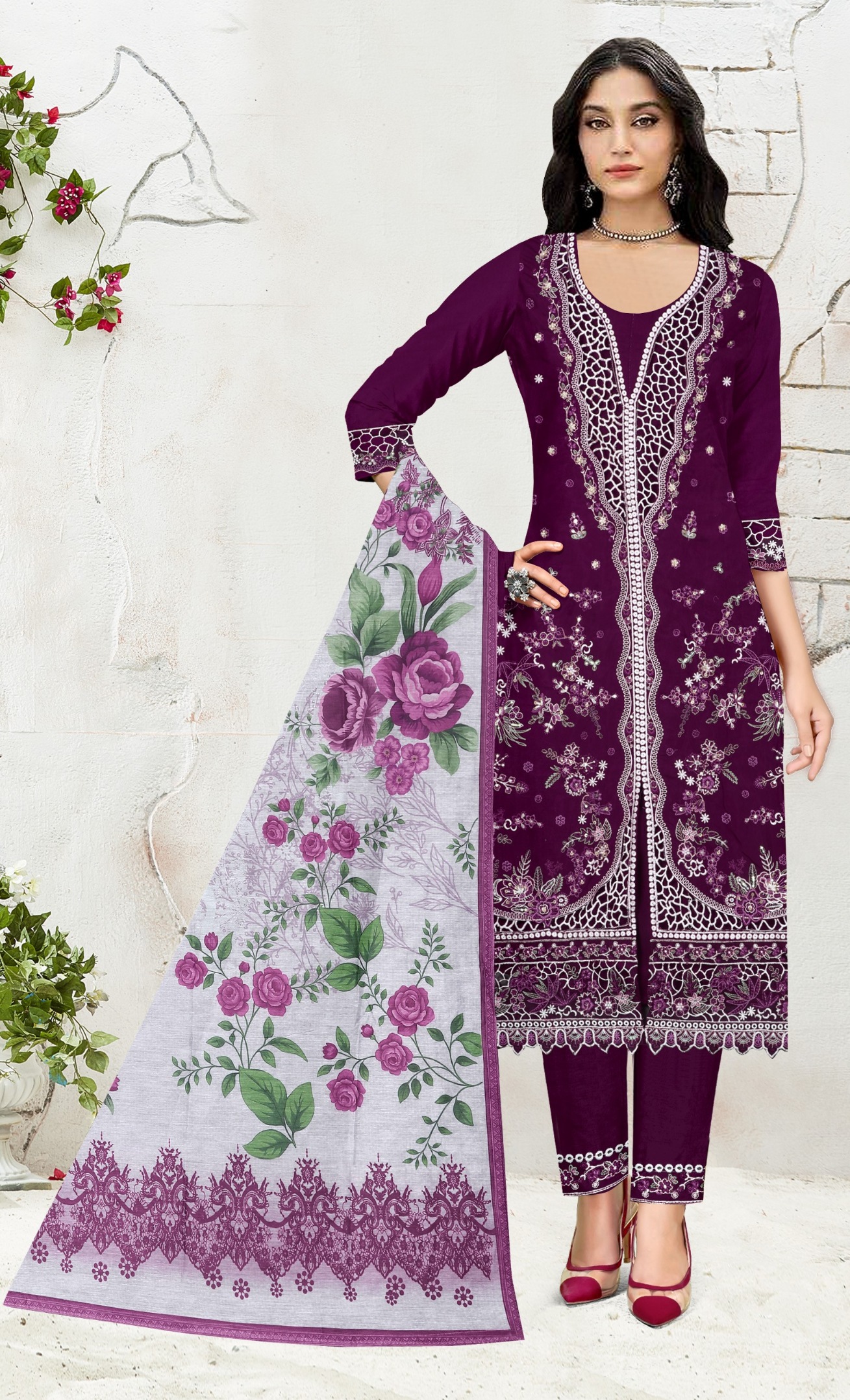 Merlot Royale Embroidered Salwar Kameez