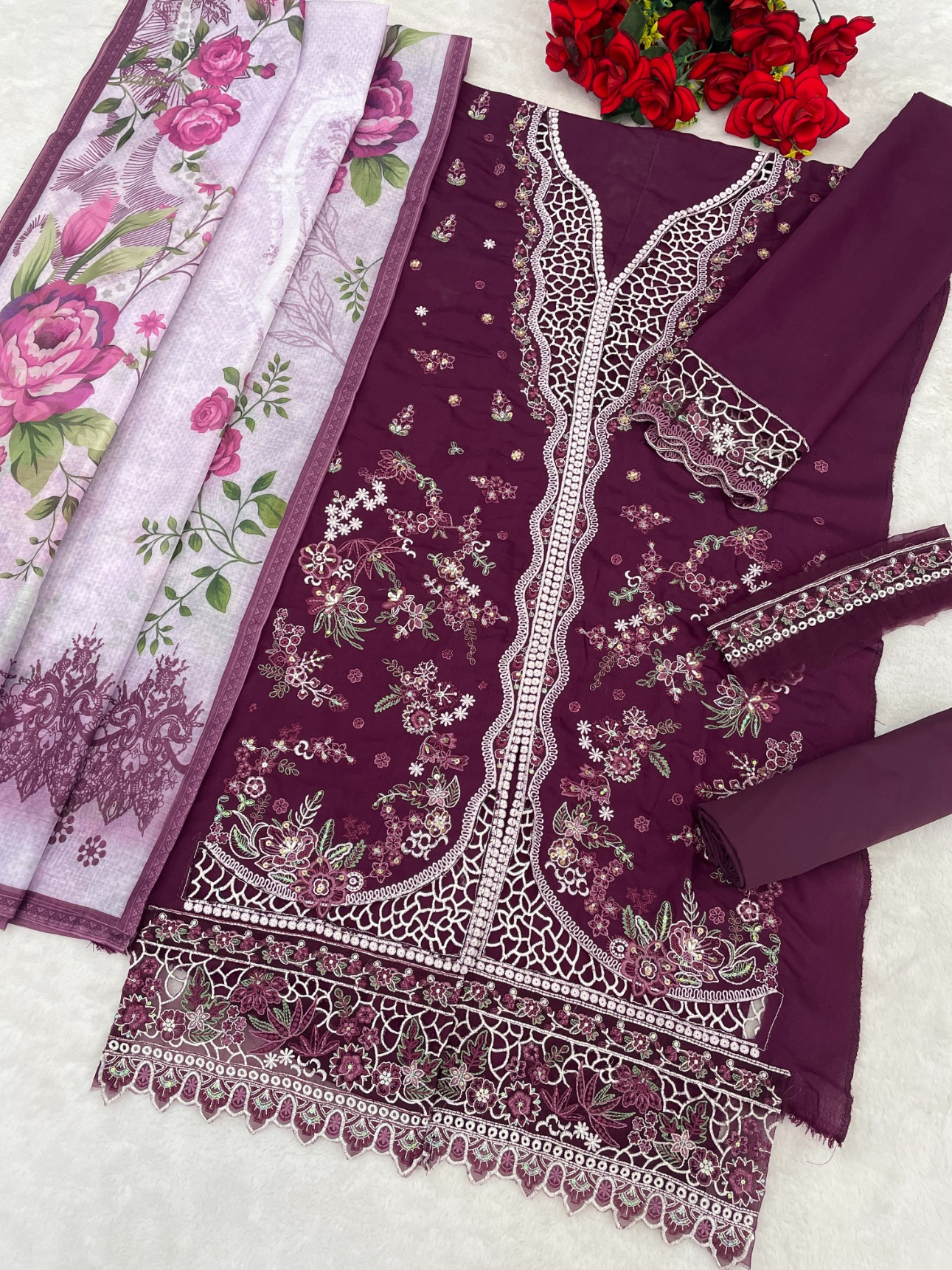 Merlot Royale Embroidered Salwar Kameez