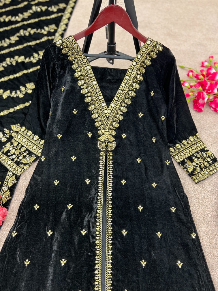 Midnight Royale Sequins Velvet Suit
