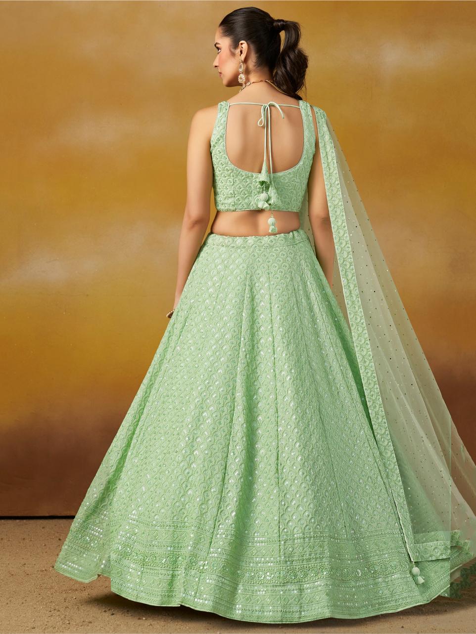 Mint Georgette Lehenga Choli — alternate view