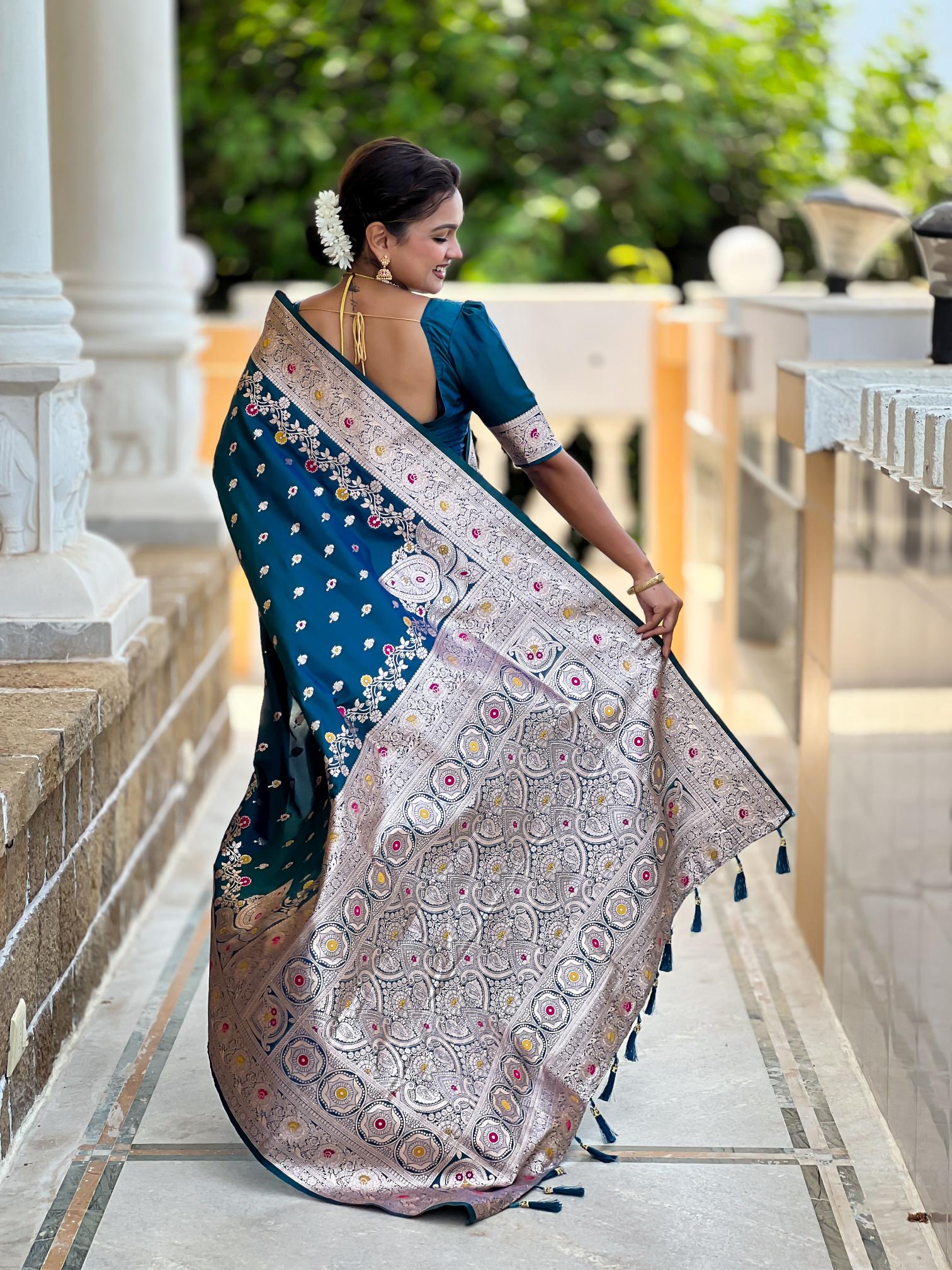Morpich Banarasi Silk Saree — alternate view