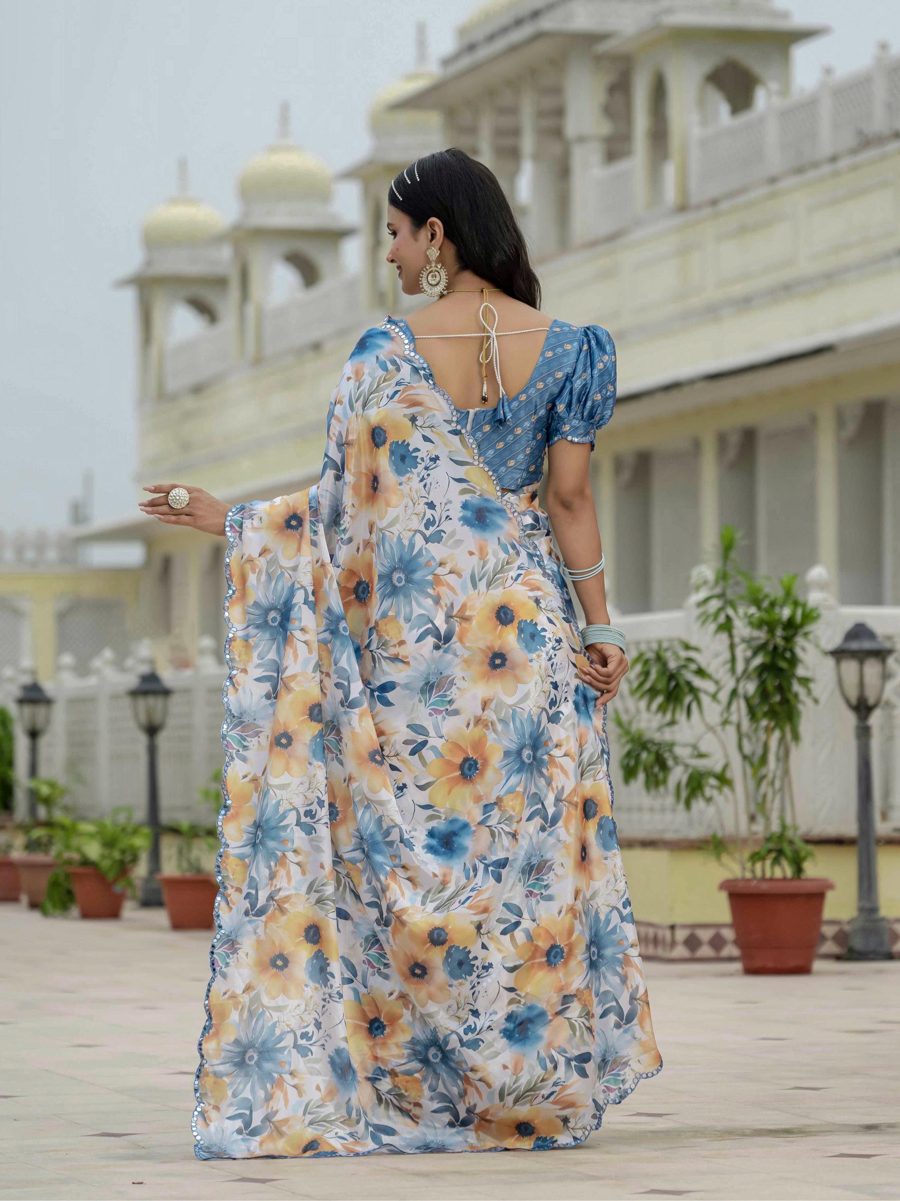 Multi Chinnon Ready To Wear Saree — alternate view