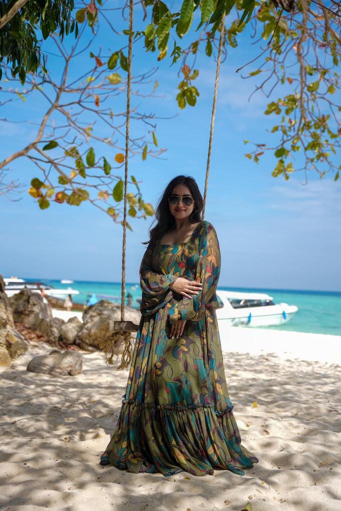 Multi Color Georgette Printed Gown — alternate view