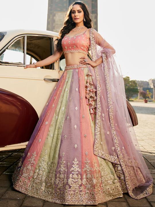 Multi Color Party Wear Lehenga
