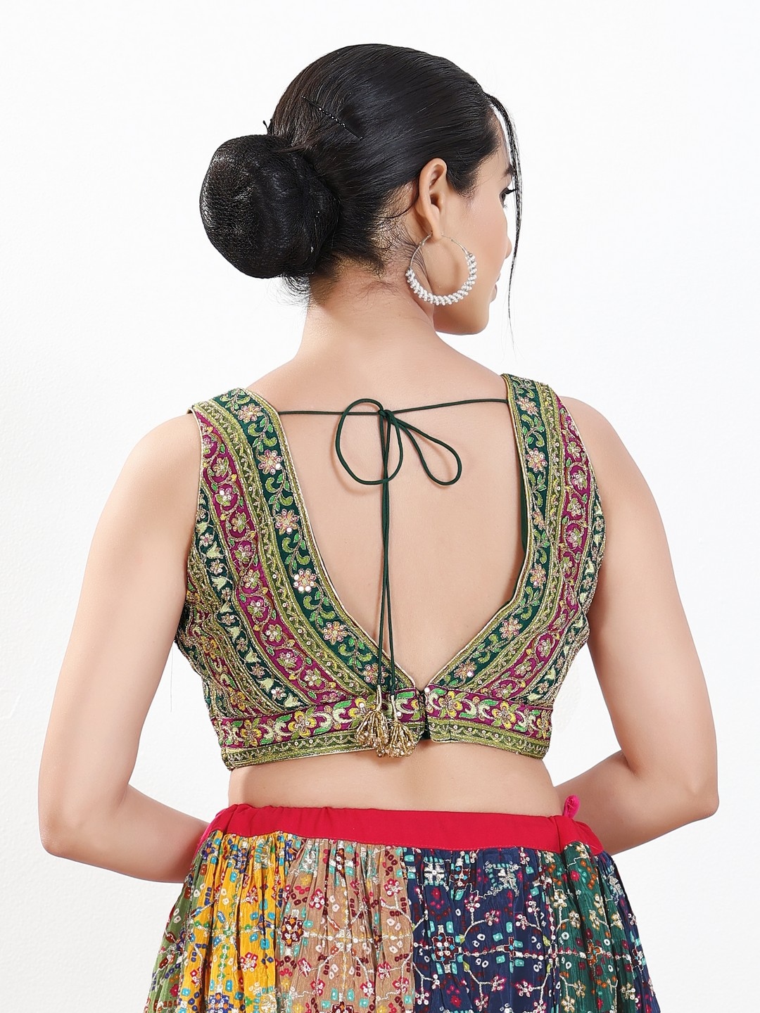 Multi Floral Embroidered Georgette Designer Blouse