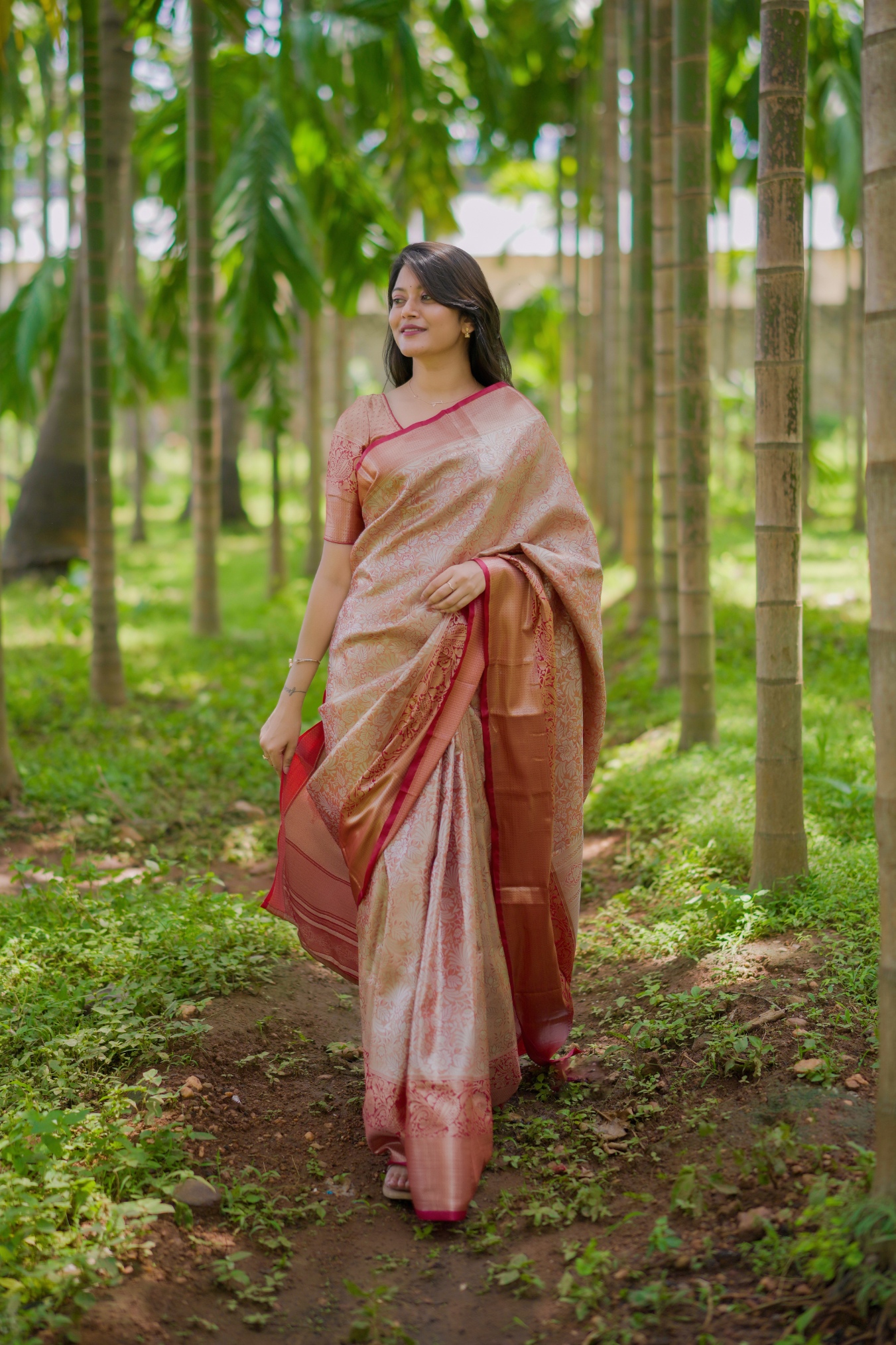 Multi Floral Zari Kanchipuram Silk Saree