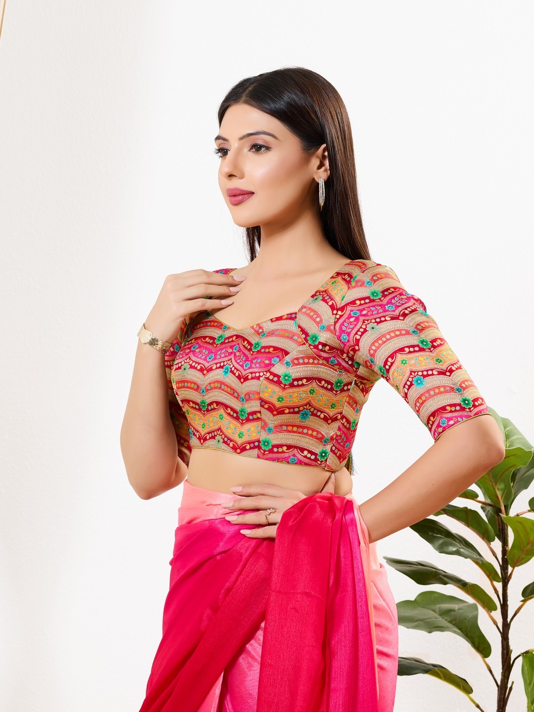 Multi Geometric Zari Silk Blouse