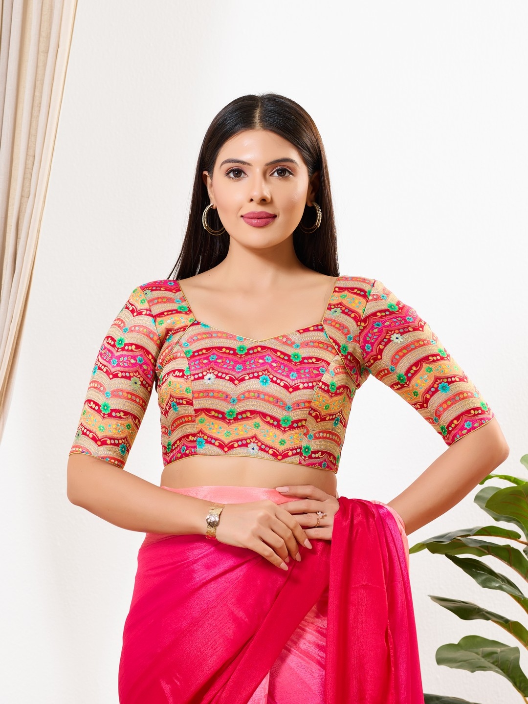 Multi Geometric Zari Silk Blouse