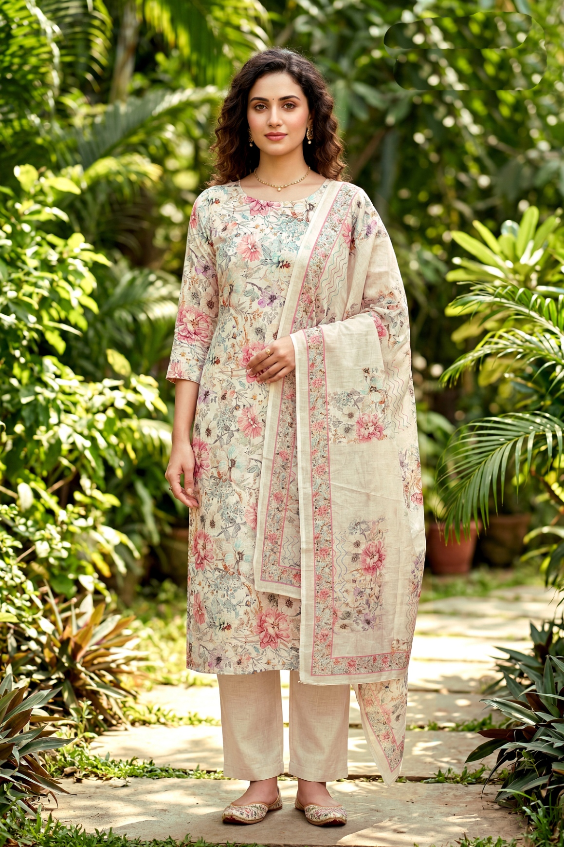 Multi Heritage Digital Cambric Straight Salwar Suit