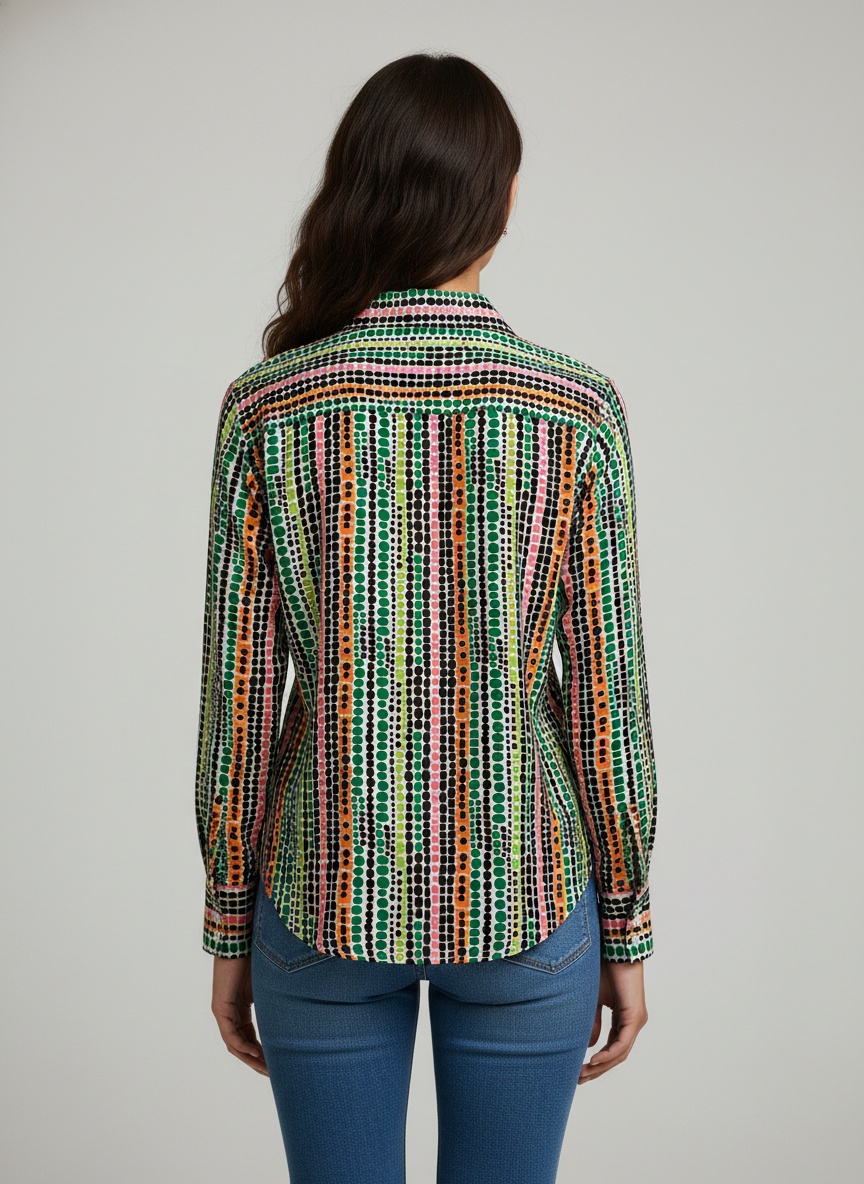 Multi Printed Crepe Classic Shirt — alternate view