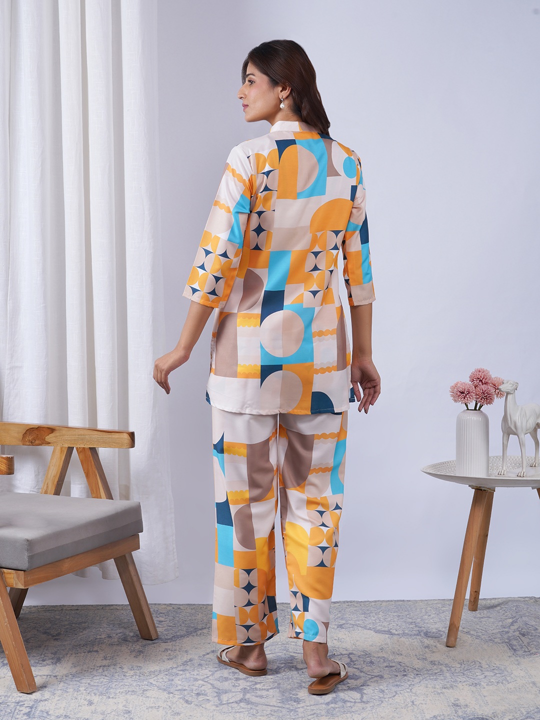 Multi Tropical Designer Printed Rayon Blend Co-Ord Set — alternate view