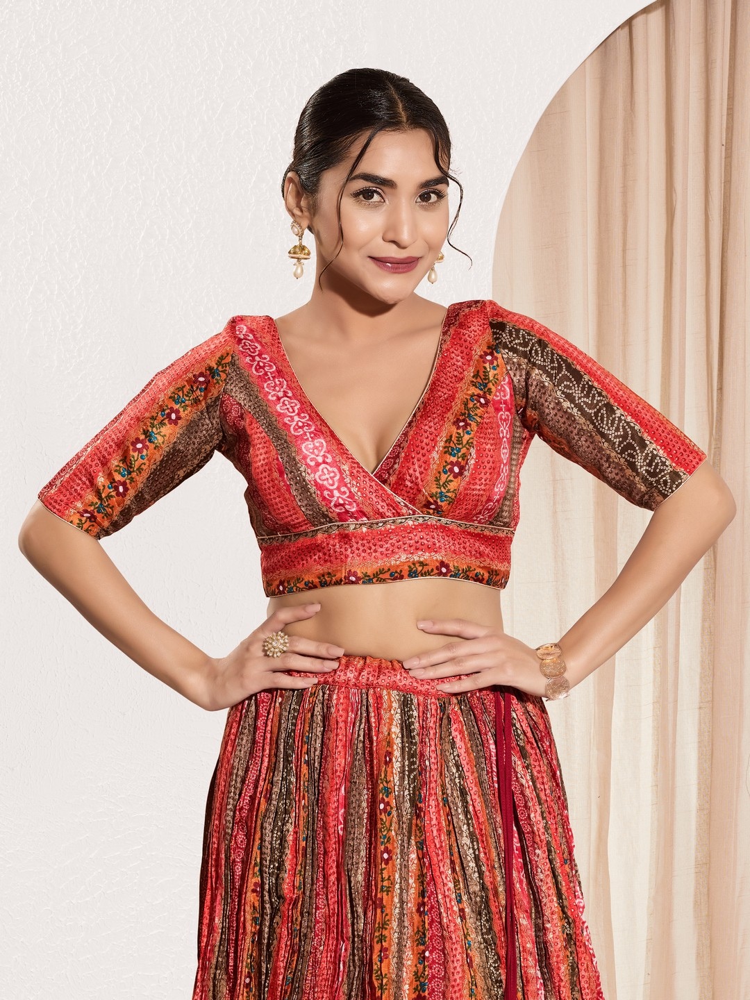 Multicolor Brocade Abstract Zari Woven Blouse