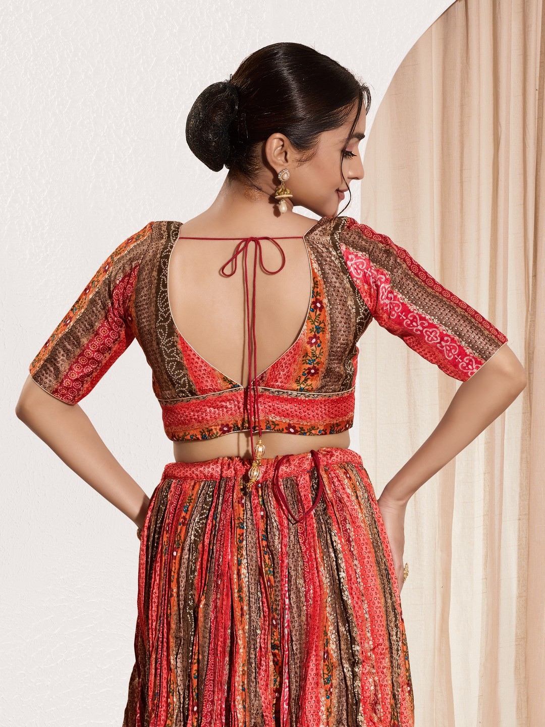 Multicolor Brocade Abstract Zari Woven Blouse — alternate view