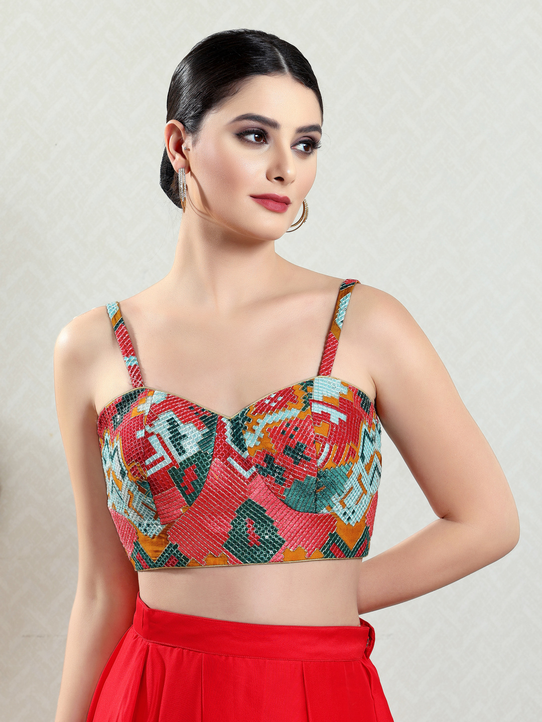 Multicolor Brocade Pattern Designer Blouse