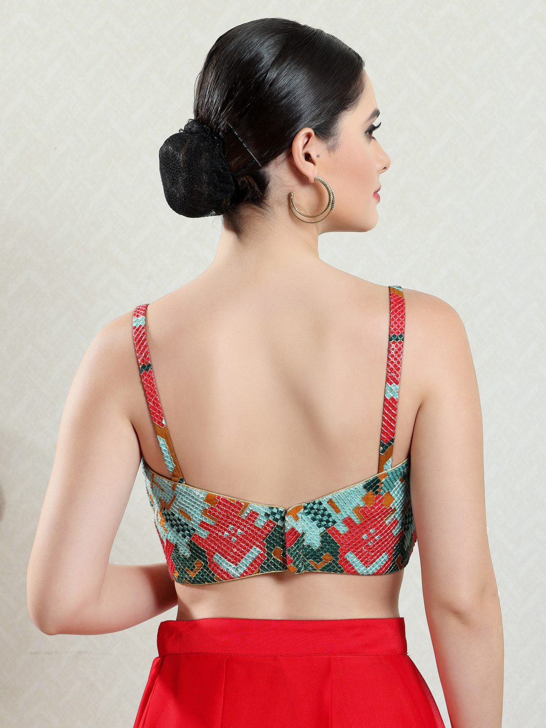 Multicolor Brocade Pattern Designer Blouse — alternate view
