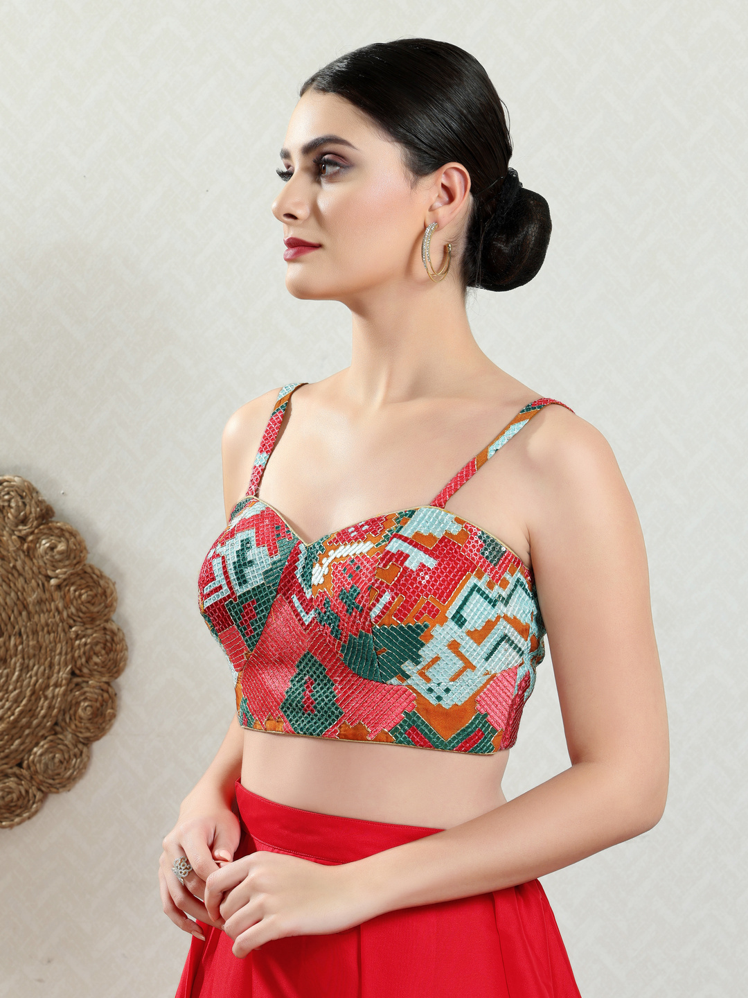 Multicolor Brocade Pattern Designer Blouse
