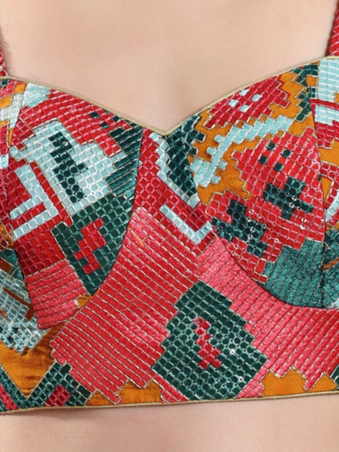 Multicolor Brocade Pattern Designer Blouse
