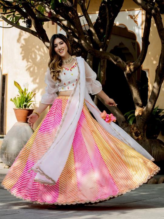 Multicolor Digital Printed Lehenga