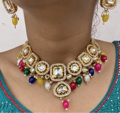 Multicolor Kundan Nacklace Set