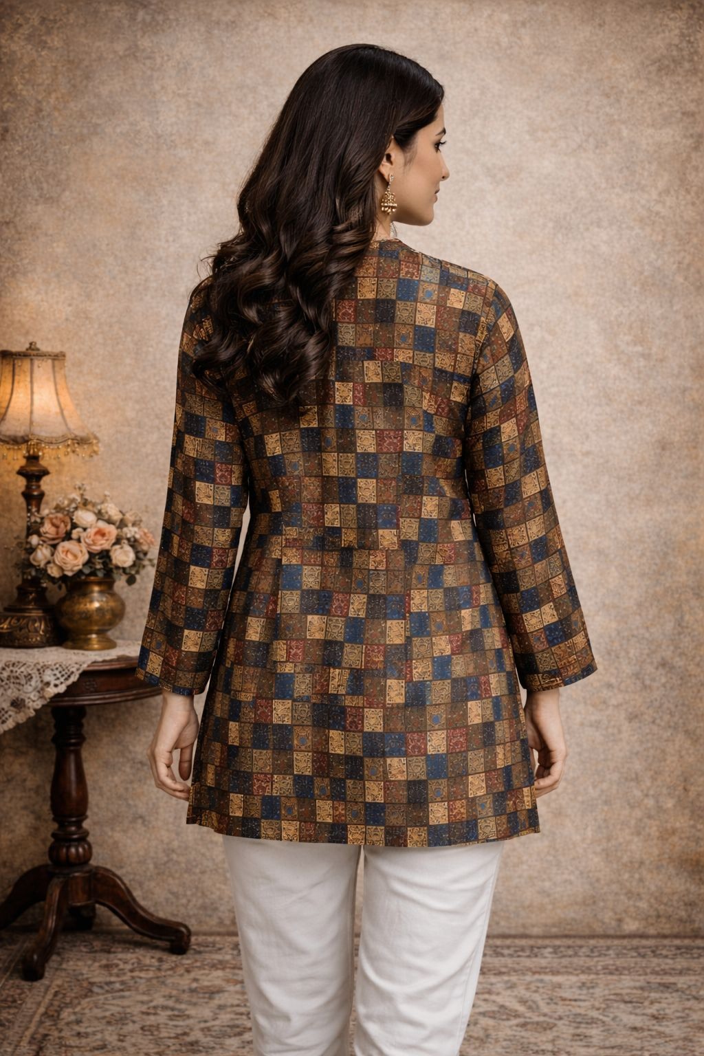 Multicolor Maslin Digital Printed Kurti — alternate view