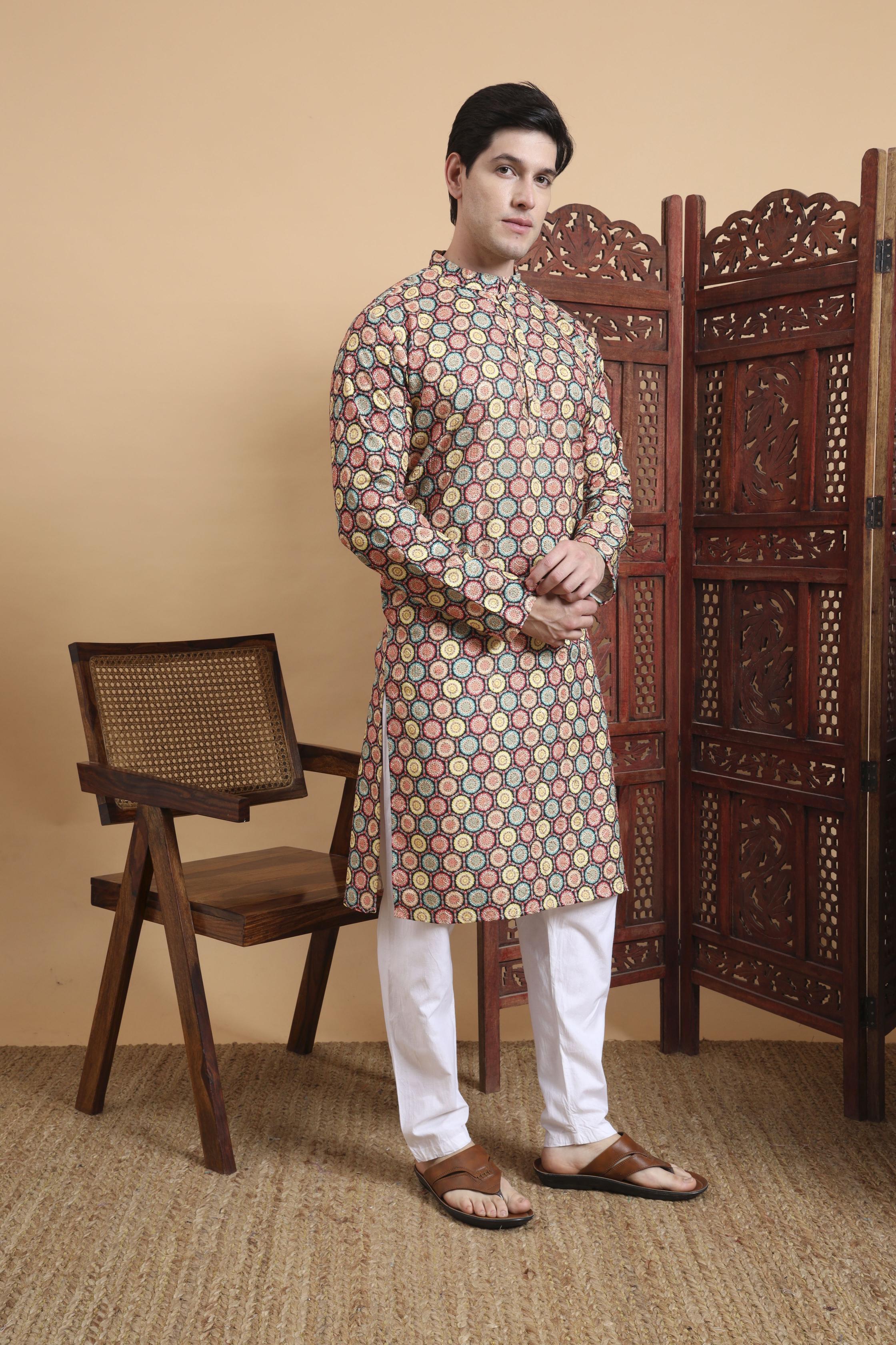 Multy Art Silk Kurta With Payjama