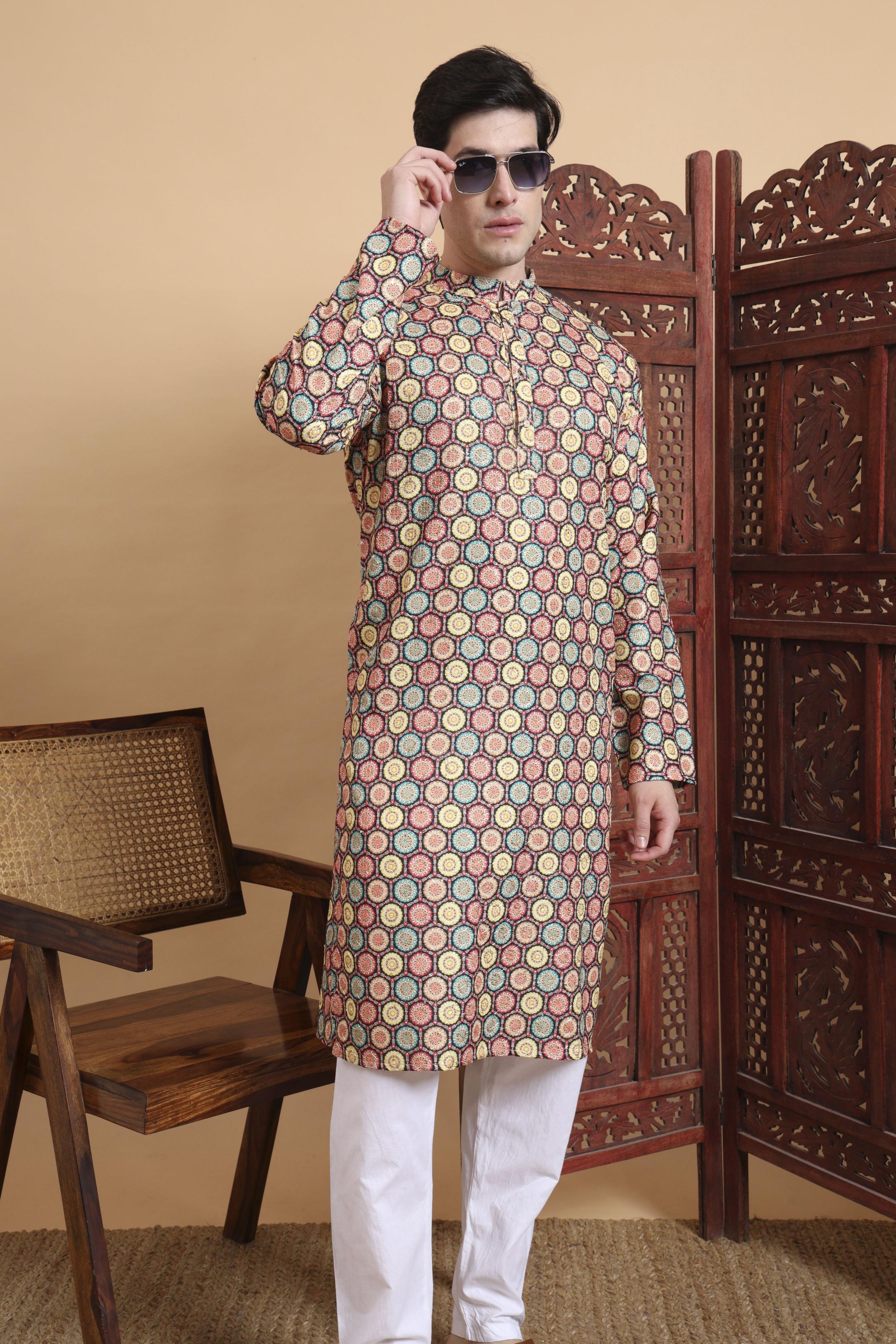 Multy Art Silk Kurta With Payjama — alternate view