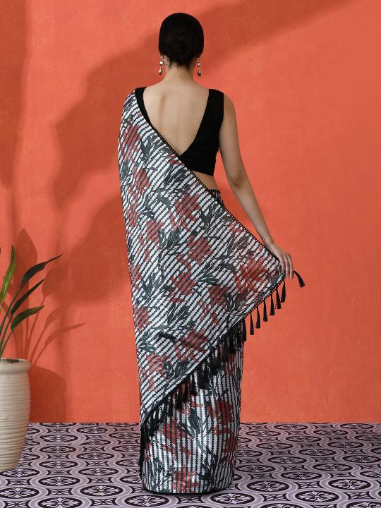 Multy Chinnon Digital Printed Saree — alternate view
