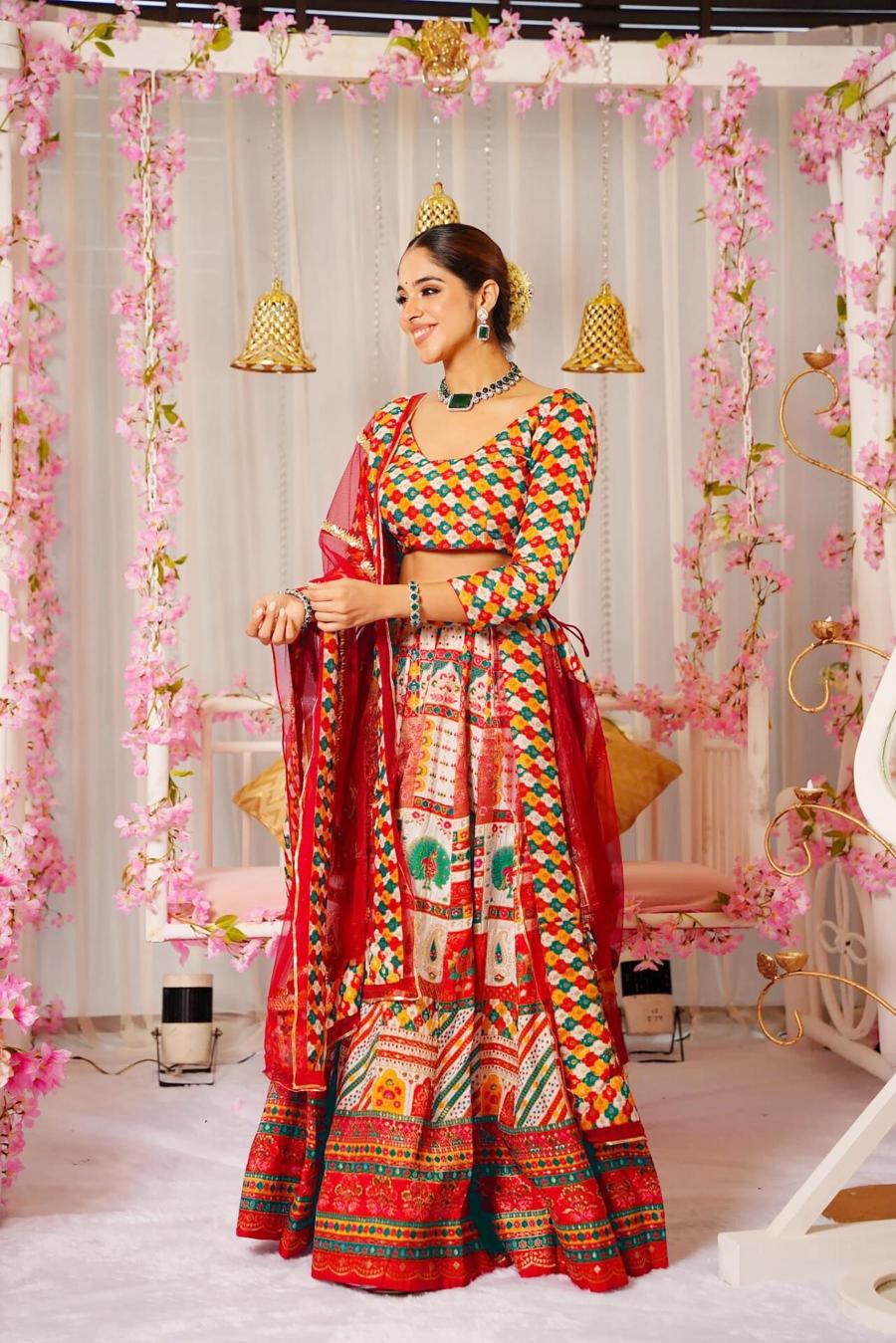 Multy Silk Crop Top Lehenga