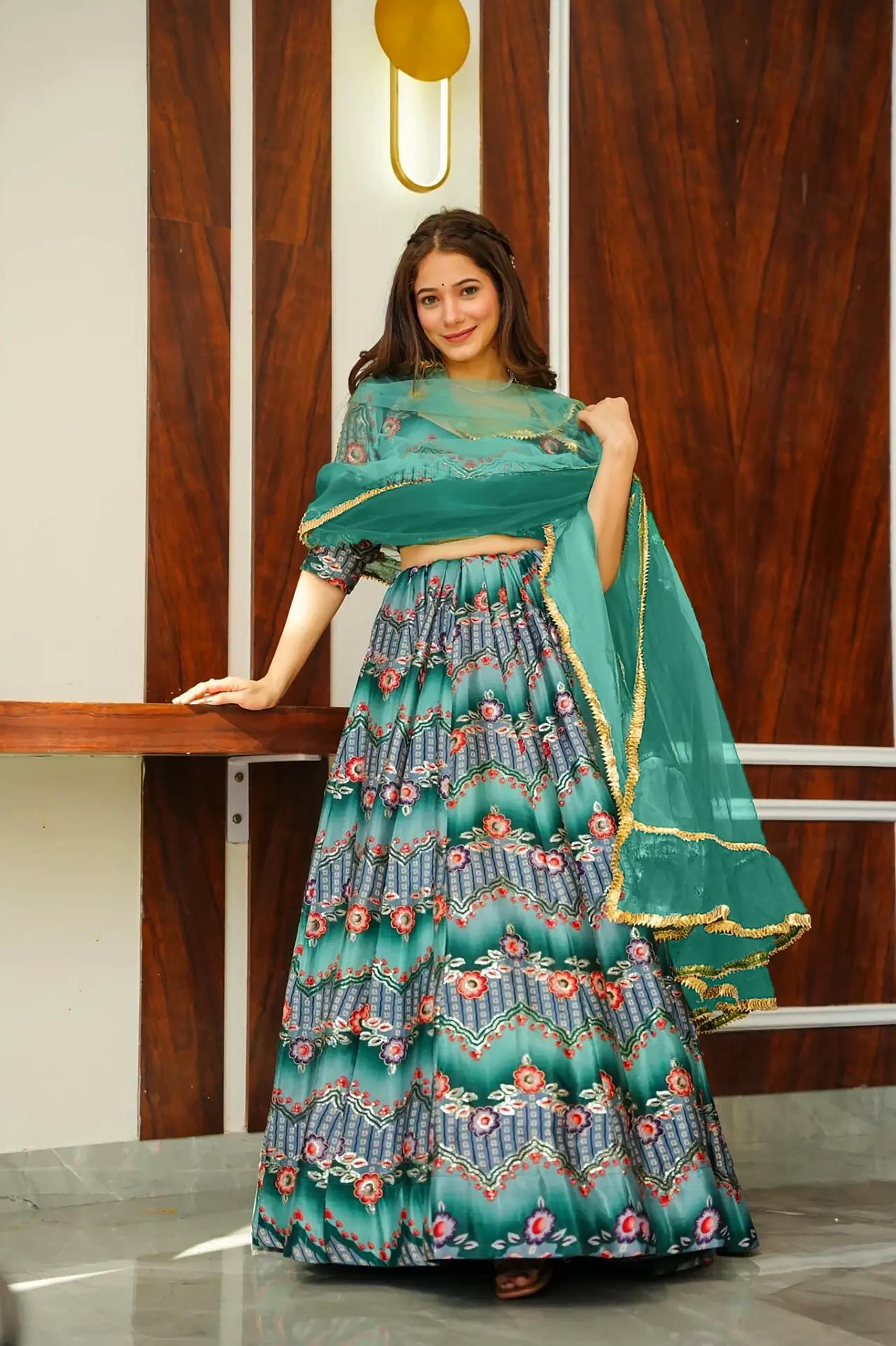 Multy Silk Crop Top Lehenga — alternate view
