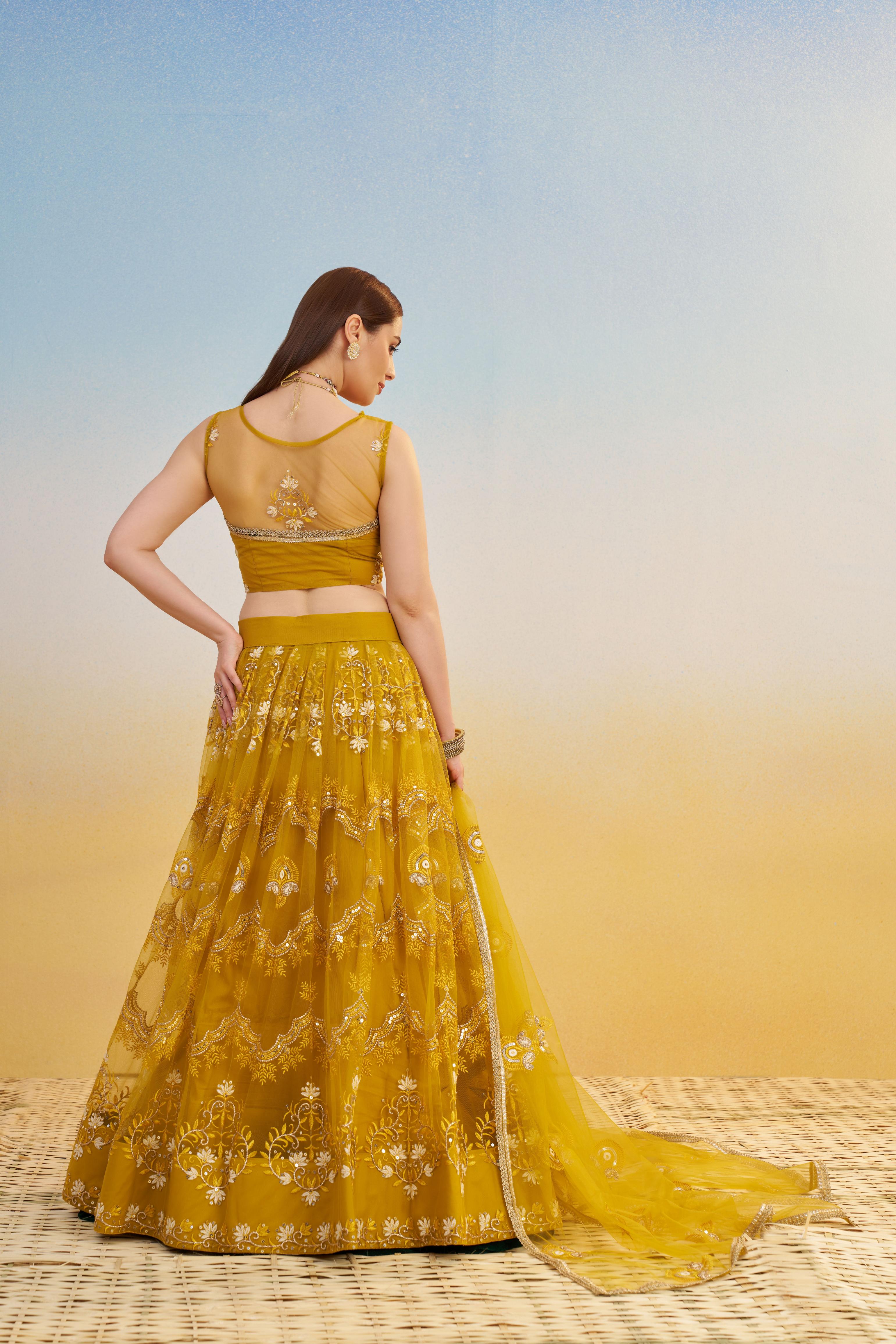 Mustard Butterfly Net Lehenga — alternate view