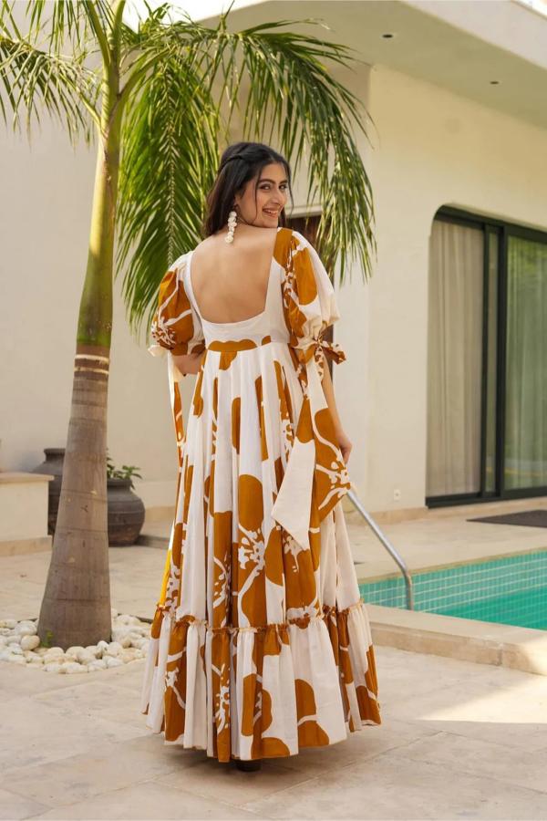 Mustard Cambric Cotton Gown — alternate view