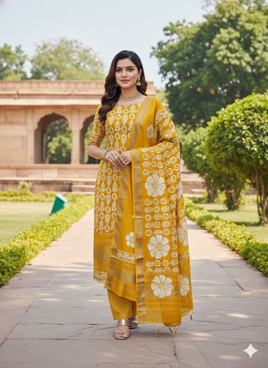 Mustard Gajji Silk Salwar Suit