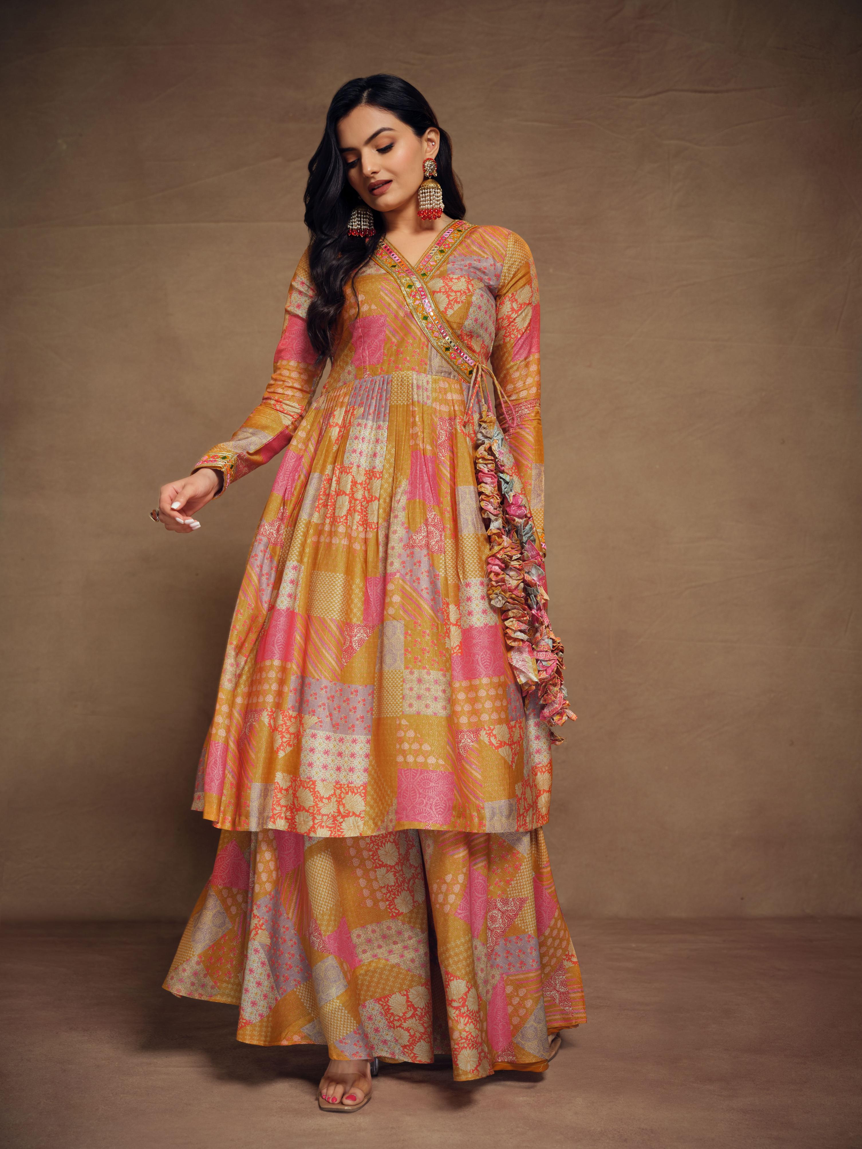 Mustard Muslin Readymade Dress