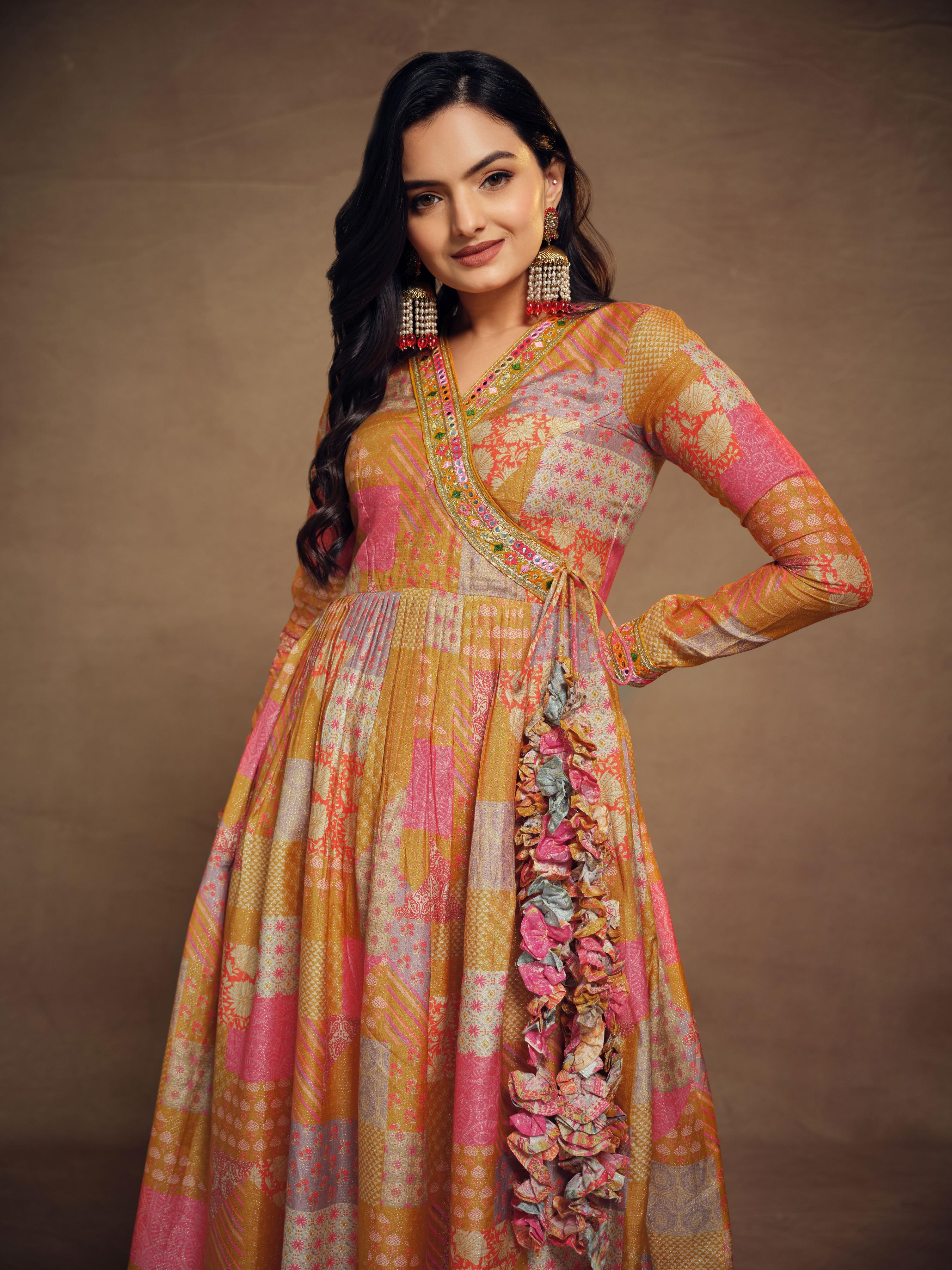 Mustard Muslin Western Readymade Dress — alternate view
