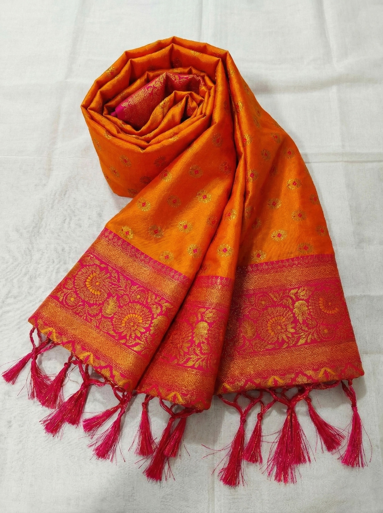 Mustard Woven Zari Designer Silk Saree