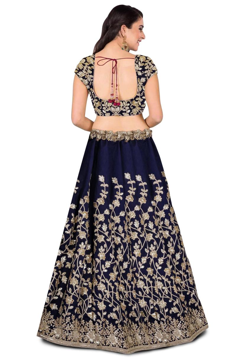 Navy Blue Bridal Lehenga Choli — alternate view