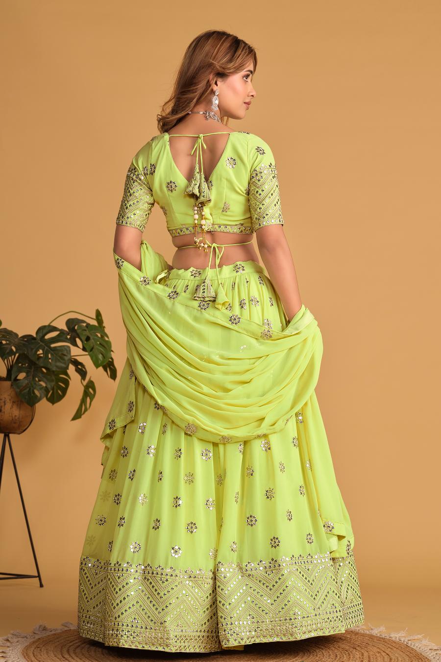 Neon Georgette Lehenga Choli