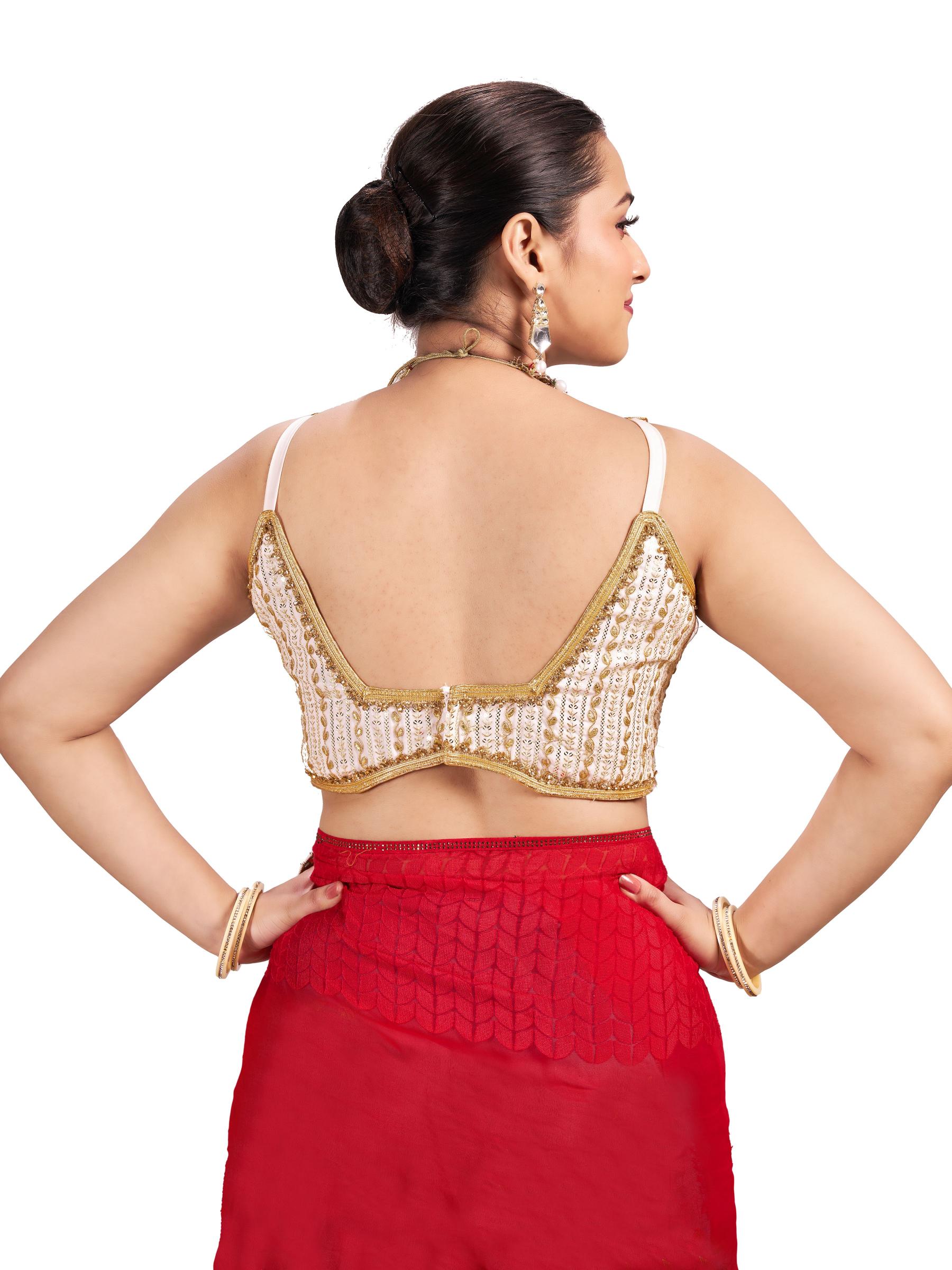 Off White Georgette Readymade Blouse — alternate view