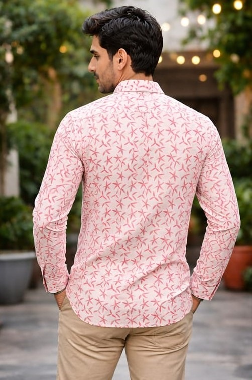 Off White Minimal Printed Linen Kurta — alternate view