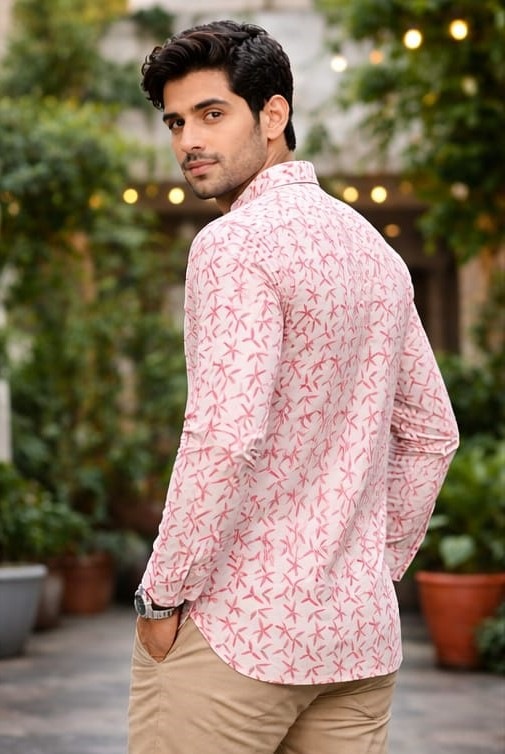 Off White Minimal Printed Linen Kurta
