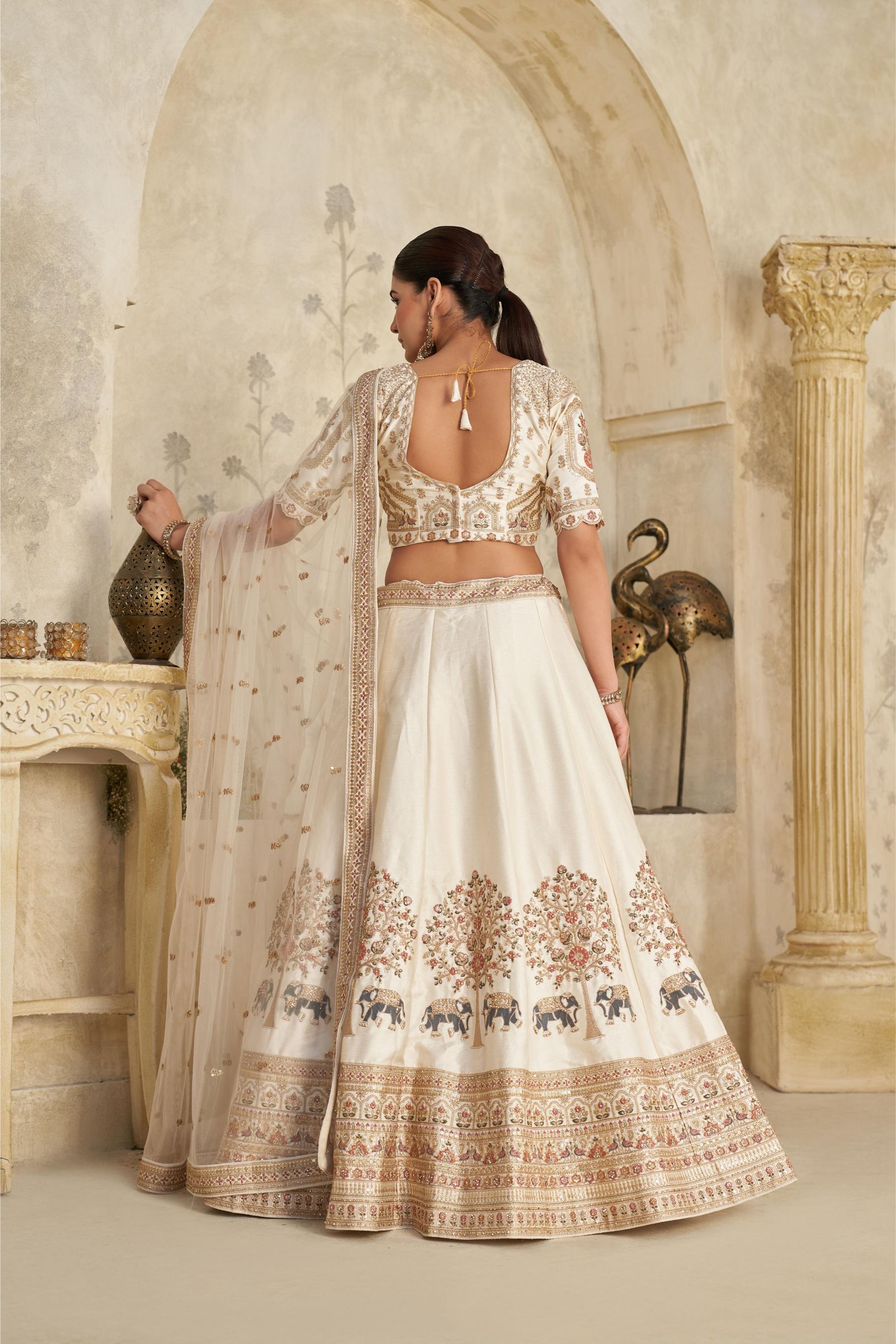 Off White Silk Lehenga Choli — alternate view