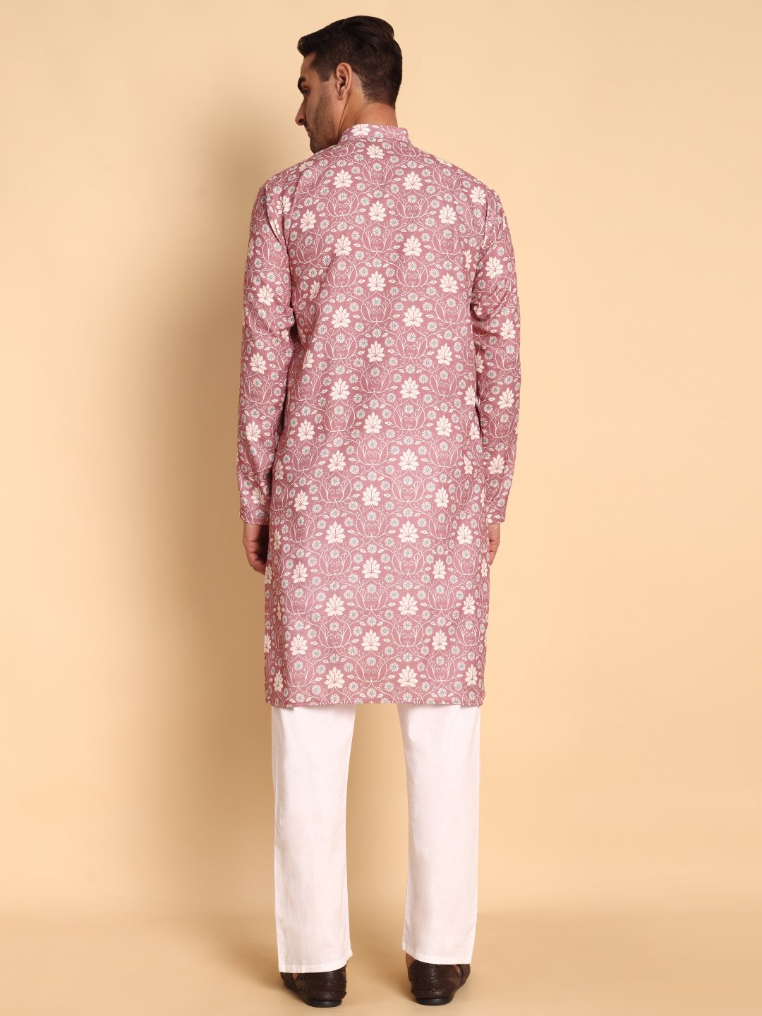 Onion Floral Printed Cotton Kurta Pyjama — alternate view